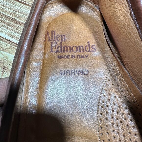 Allen Edmonds Loafers Shoes Sz 9 D Men Brown Urbino Made In Italy - Picture 7 of 7
